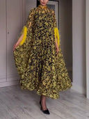 Exquisite Chiffon Printed Kaftan Maxi Drasss