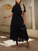 Elegant Lace Midi Skirt