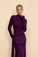 Pleated Ribbon Design Maxi Dress