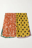 Unique Printed Crepe Shirt and Elastic Waist Shorts Set