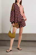 Exquisite Two-Tone Printed Loose Shirt And Pockets Elastic-Waist Shorts Set