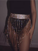 Tassel Rhinestone Chain Belt