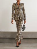 Exquisite Zebra Print Lapel Blazer