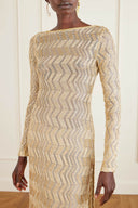 Casual Backless Metallic Crochet Maxi Dress