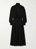 Elegant Hollow-Out Chiffon High-Neck Maxi Dress