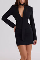 Elegant Deep V Crepe Hourglass Shaped Top