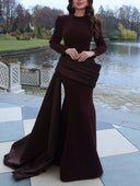 Pleated Ribbon Design Maxi Dress