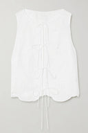 Fashionable Ruffled Crochet Hollow-Out Tank Top