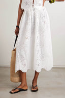 Fashionable Ruffled Hollow-Out Crochet Mid Skirt