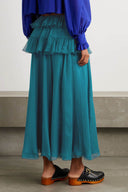 Exquisite High-Neck Ruffle Pleated Chiffon Loose Blouse