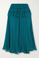 Exquisite Multi-Layered Pleated Chiffon Tulle Skirt