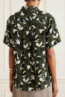 Unique Floral Print Satin Shirt