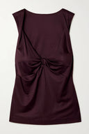 Elegant Satin Pleated Tank Top And Pleated Printed Twill Skirt Set