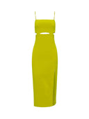 Elegant Hollow-Out Side Slit Midi Dress