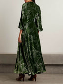Elegant Printed Slit Maxi Dress