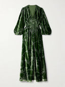 Elegant Printed Slit Maxi Dress