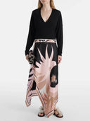 Asymmetrical Colorblock Patchwork Print Maxi Dress