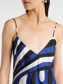 Exquisite Swirl Rainbow Print Maxi Dress and Loose Cape Top Set