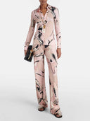 Unique Exquisite Floral Print Slim-Fit Button Shirt