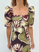 Elegant Retro Floral High-Waist A-Line Midi Skirt