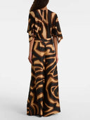 Retro Swirl Print Cape Blouse