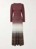 Casual Twist-Back Striped Print Maxi Dress
