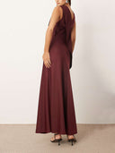 Elegant Contrast Panel Sleeveless Maxi Dress