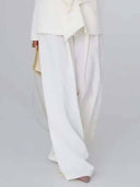 Unique Casual Pocket Blazer Wide-Leg Pants