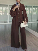 Casual Deep V-Neck Jumpsuit
