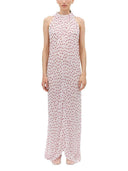 Unique Red Polka Dot Chiffon Maxi Dress