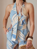 Fashion Backless Printed Sleeveless Tank Top