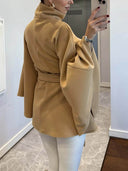 Elegant Classic Belted Cape Coat