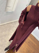 Elegant High-Neck Ribbed Knit Sleeveless Maxi Dress