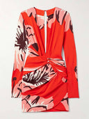 Classic Twist Floral Print Mini Dress