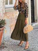 Fashion Casual Ruched Elastic Waist Skirt