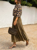 Fashion Casual Ruched Elastic Waist Skirt