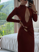 Sexy Cut-Out Ruched Party Maxi Dress