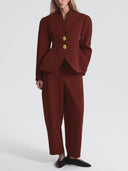 Exquisite Burgundy Slim Pocket Pants