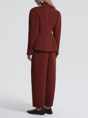 Exquisite Burgundy Slim Pocket Pants