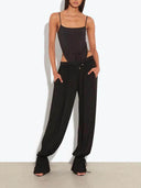 Casual Ruched Pocket Elastic Waistband Pants