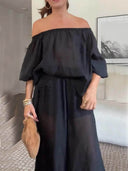 Casual Chiffon Elastic Waist Knotted Bloomer