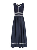 Casual Colorblock Ruched Pocket Maxi Dress