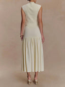 Exquisite Pleated Bandage Knit Midi Skirt