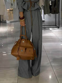 Classic Pleated High-Waist Straight Pants