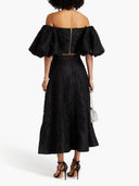 Delicate Off-Shoulder Lace Crochet Wide-Sleeve Top