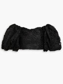 Delicate Off-Shoulder Lace Crochet Wide-Sleeve Top