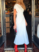 Elegant Drop-Shoulder Slim Maxi Dress