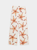 Unique Starfish Print Loose Pocket Straight Pants