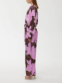 Casual Magnolia Print Elastic Waist Tie-Pocket Straight Pants