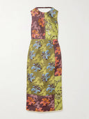 Retro Unique Patchwork Floral Print Midi Dress